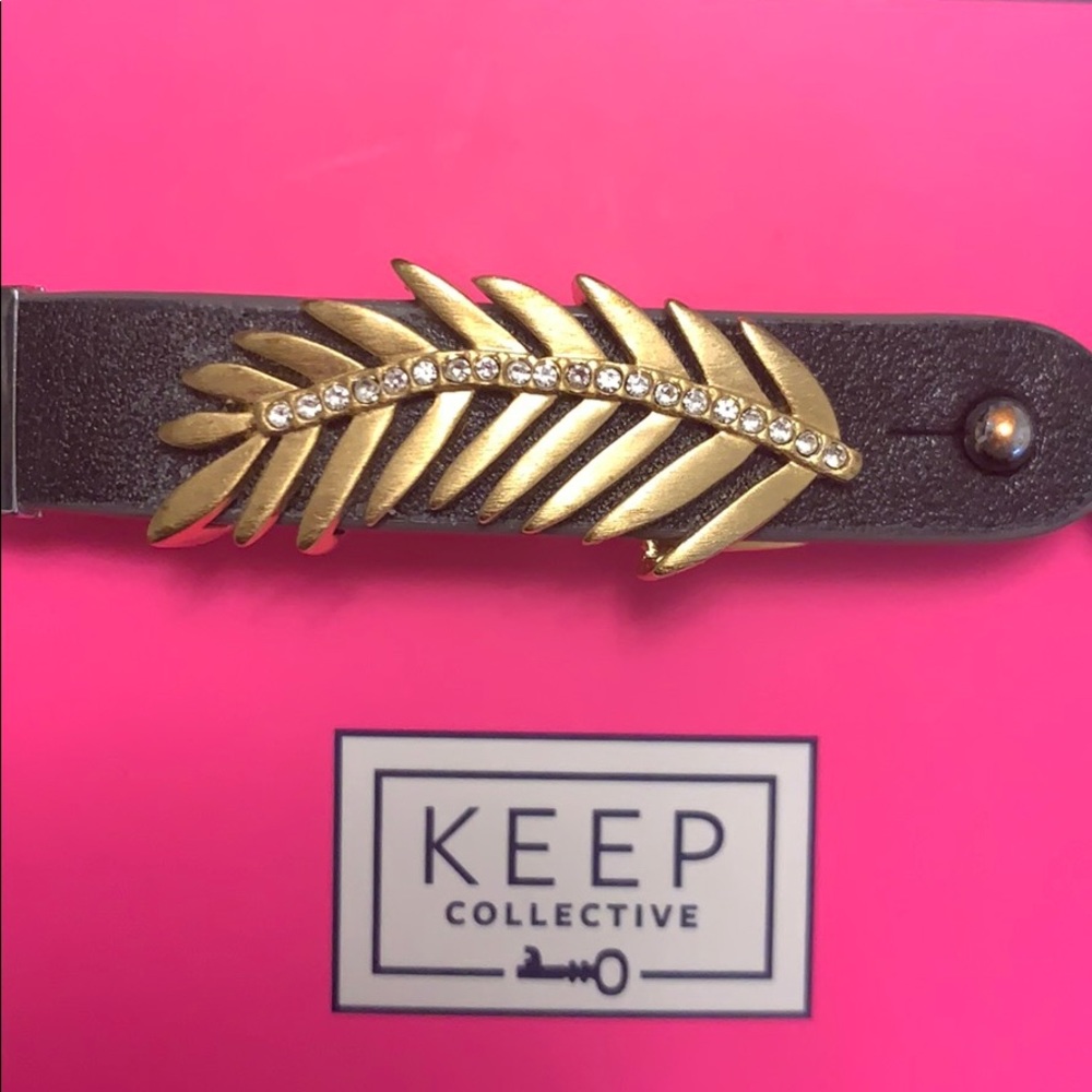 Keep Collective, Gold Palm Leaf Charm Slider